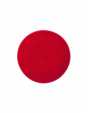 Unisex plain basque beret acrylic cap red